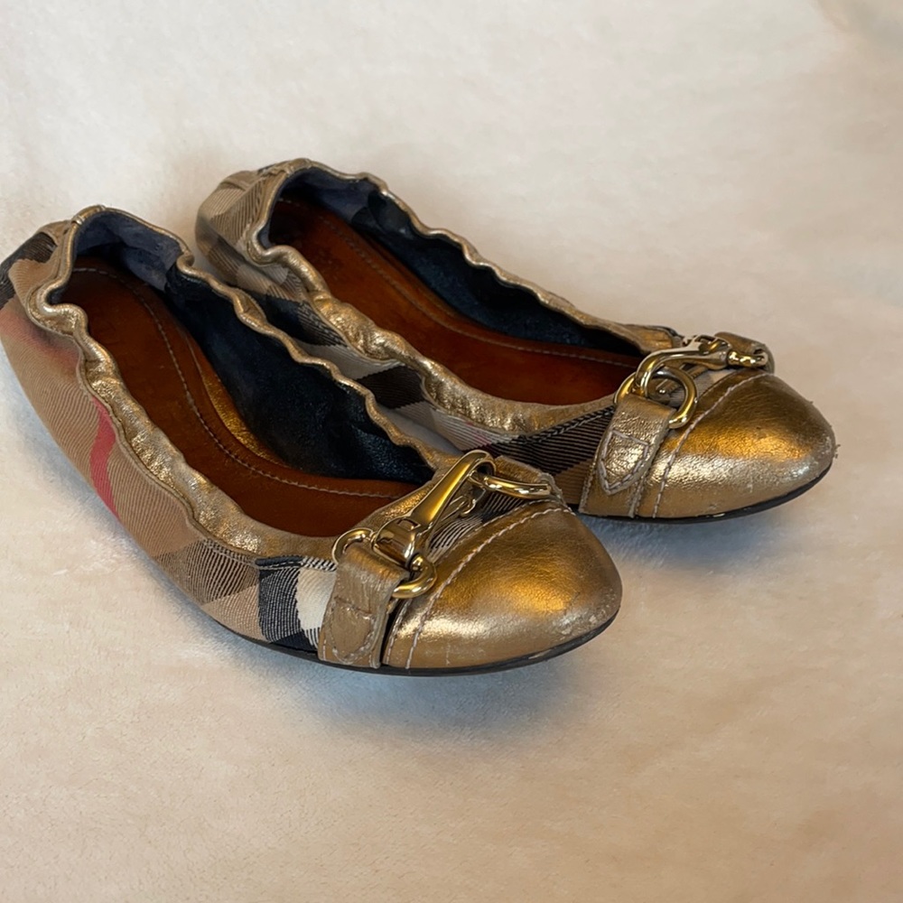 BURBERRY Nova Check Flats, 37